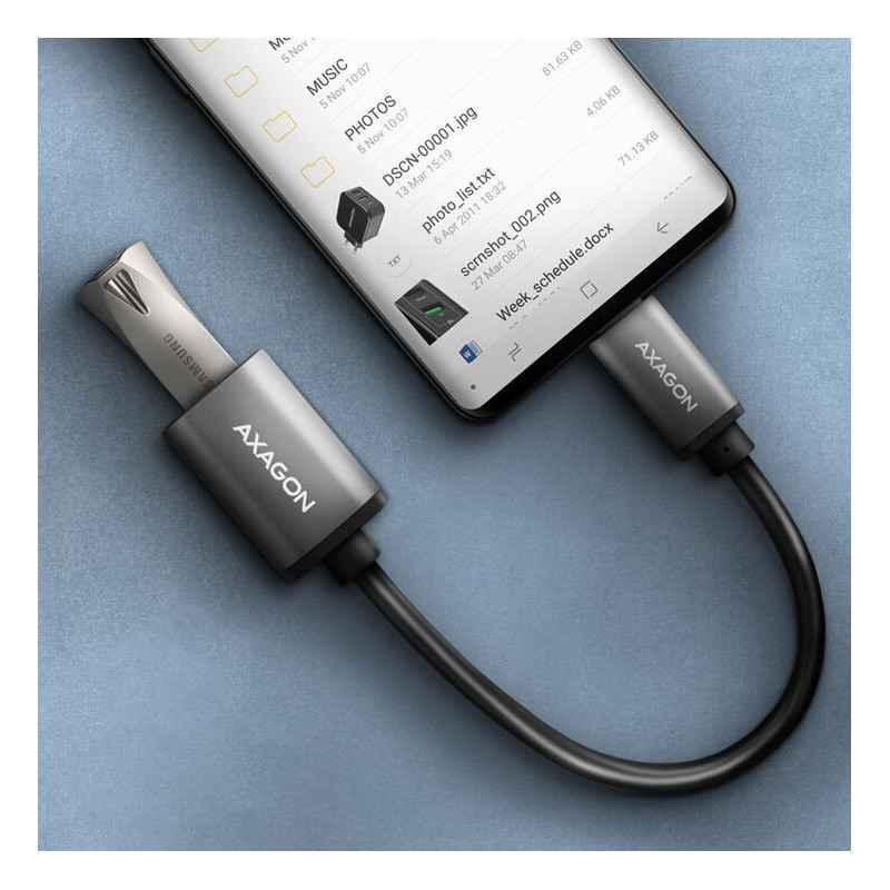 Adaptor cablu Axagon USB-C 3.2 Gen 1 la USB-A negru - 0.2m