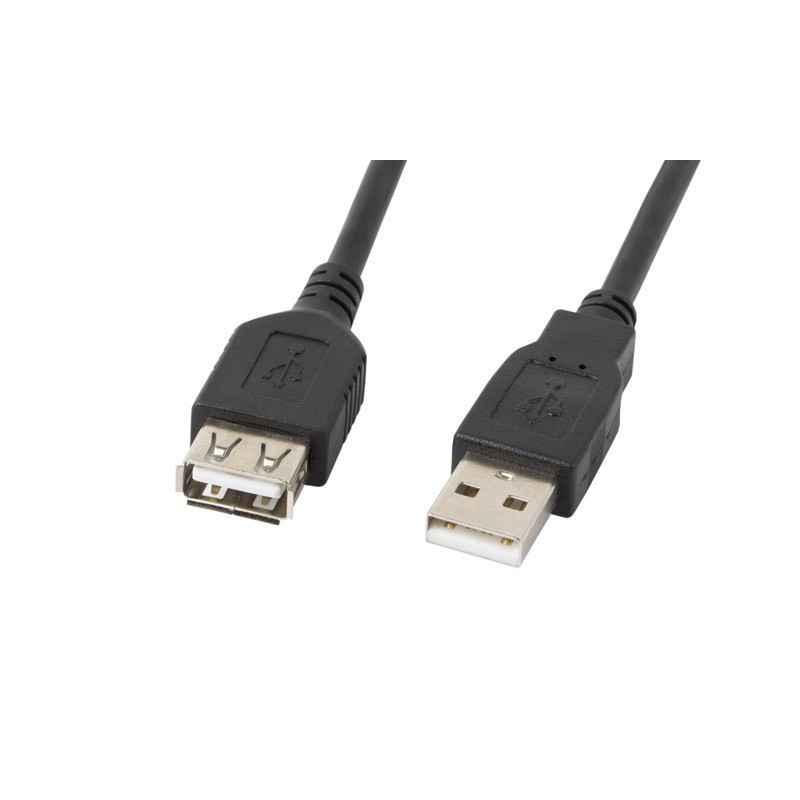 Cablu extensie Lanberg USB 2.0 AM-AF negru 1.8M Cablu extensie Lanberg USB 2.0 AM-AF negru 1.8M