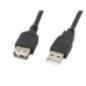 Cablu extensie Lanberg USB 2.0 AM-AF negru 1.8M Cablu extensie Lanberg USB 2.0 AM-AF negru 1.8M