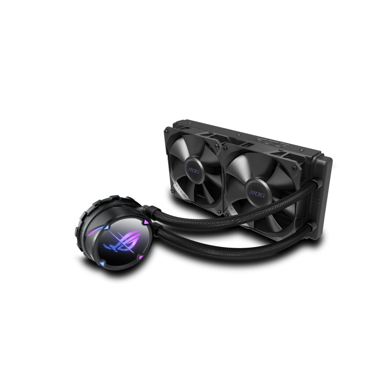 COOLER ASUS- ROG Stri- LC II 240- skt universal- racire cu lichid- fan 120 mm - 2- 2500 rpm- LED ARGB- RS LC II 240timbru verde