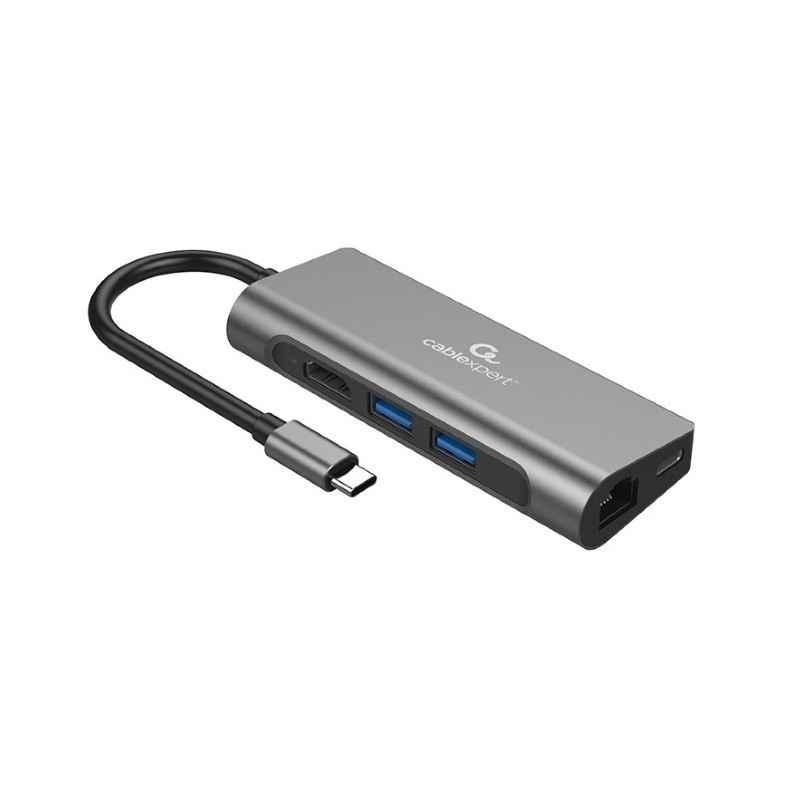 DOCKING Station Gembird universal- 5-in-1- conectare PC USB Type C- USB-C x 1- USB-A 31 x 3- porturi video HDMI x 1- PD 100 W- A