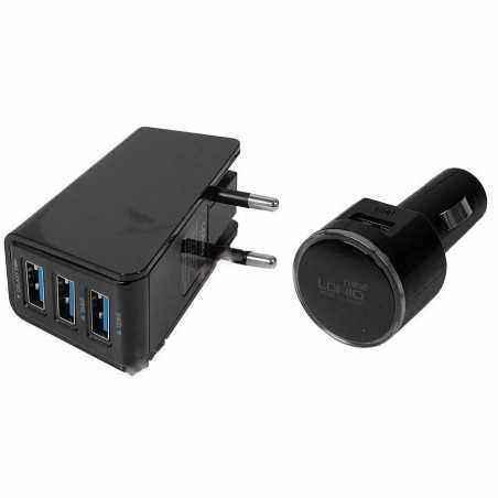 Sursa de alimentare 220V - 3x5V/3.1A USB + Sursa 12V 5V/2.1A compatibila iPhone