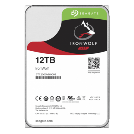HDD SEAGATE 12 TB- IronWolf- 7200 rpm- buffer 256 MB- pt NAS- ST12000VN0008