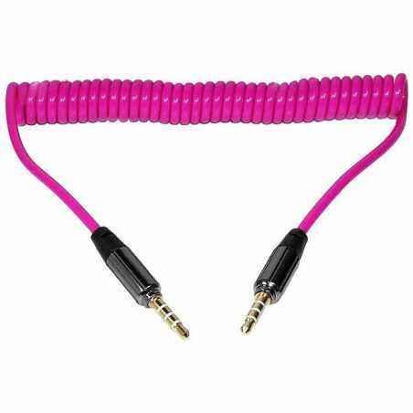 Cablu A/V spiralat jack tata 3.5mm 4 contacte jack tata 3.5mm 4 contacte - roz