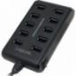 HUB extern LOGILINK- porturi USB: USB 20 x 10- conectare prin USB 20- alimentare retea 220 V- cablu 06 m- negru- UA0125 timbru v
