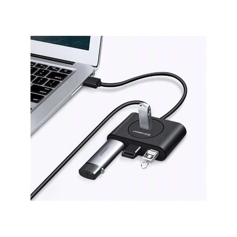 HUB extern Ugreen- CR113 porturi USB: USB 30 x 4- conectare prin USB 30- lungime 05 m- negru- 20290timbru verde 08 lei) - 695730