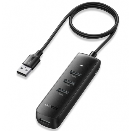 HUB extern Ugreen- CM416 porturi USB: USB 30 x 4- conectare prin USB 30- lungime 1 m- negru- 80657timbru verde 08 lei) - 6957303
