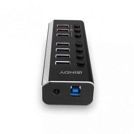 Hub Lindy 7 Port USB 30 3x QuickCharge LY-43371timbru verde 018 lei)