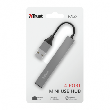 HUB USB Trust Halyx Aluminium 4-Port USB Hub 23786timbru verde 08 lei)