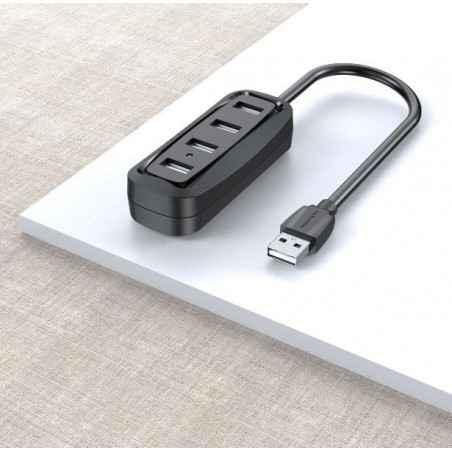 HUB USB Vention- porturi: 4 x USB 20- conectare prin USB 20T)- rata transfer 480 Mbps- ABS- cablu 015m- negru- VAS-J43-B015timbr