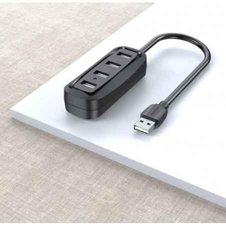 HUB USB Vention- porturi: 4 x USB 20- conectare prin USB 20T)- rata transfer 480 Mbps- ABS- cablu 1m- negru- VAS-J43-B100timbru