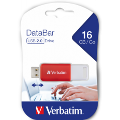 MEMORIE USB VERBATIM DATABAR 16GB USB 20 ROSU 49453TIMBRU VERDE 003 LEI)