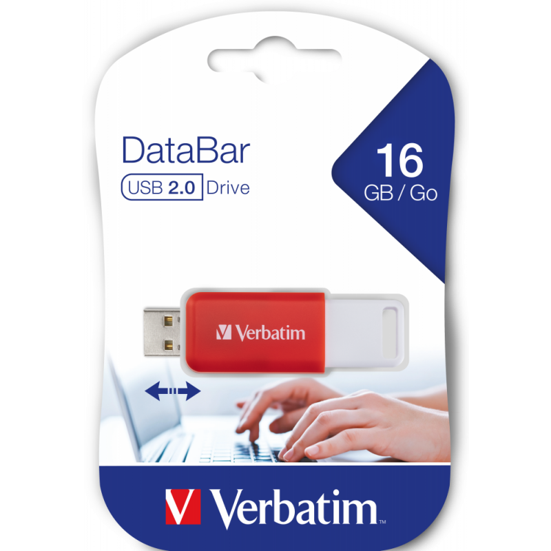 MEMORIE USB VERBATIM DATABAR 16GB USB 20 ROSU 49453TIMBRU VERDE 003 LEI)