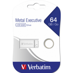 MEMORIE USB VERBATIM METAL EXECUTIVE 64GB - USB 20- ARGINTIU 98750TIMBRU VERDE 003 LEI)