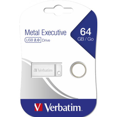 MEMORIE USB VERBATIM METAL EXECUTIVE 64GB - USB 20- ARGINTIU 98750TIMBRU VERDE 003 LEI)
