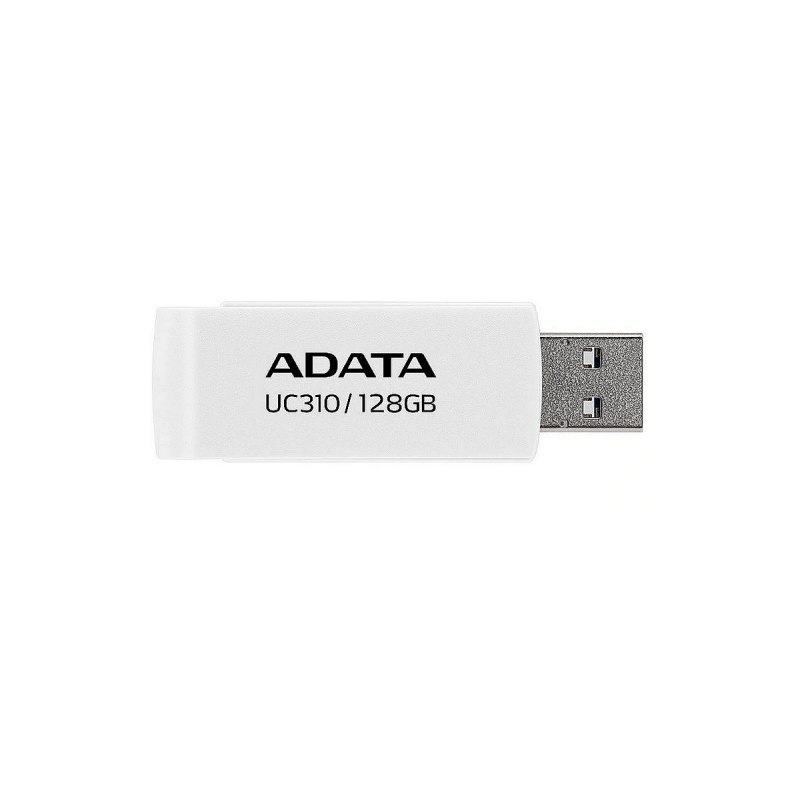 MEMORIE USB 32 ADATA 128 GB- protectie slide laterala- carcasa plastic- alb- UC310-128G-RWHtimbru verde 003 lei)