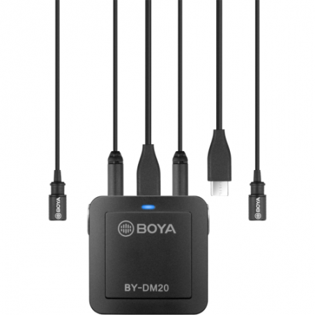 Boya Kit lavaliera dubla- 2x 1-90m- USB-C Jack 35 pentru PC- iOS si Android BY-DM20timbru verde 018 lei)