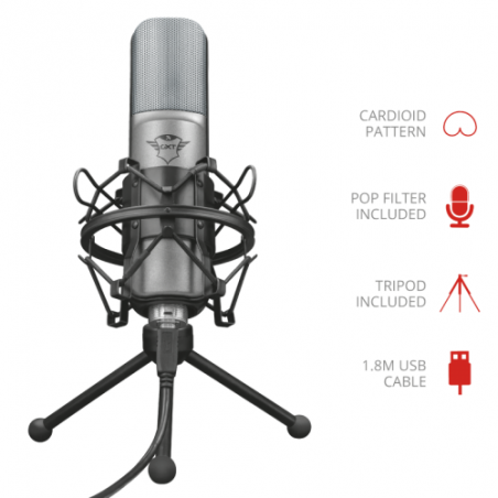 MICROFON Trust GXT 242 Lance Streaming Microphone 22614timbru verde 003 lei)