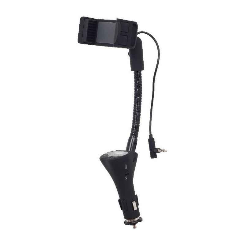 CARKIT 4-in-1 GEMBIRD- jack 35mm- modulator FM- suport- handfree- incarcator- USB- montare la priza auto- TA-CHU3timbru verde 01
