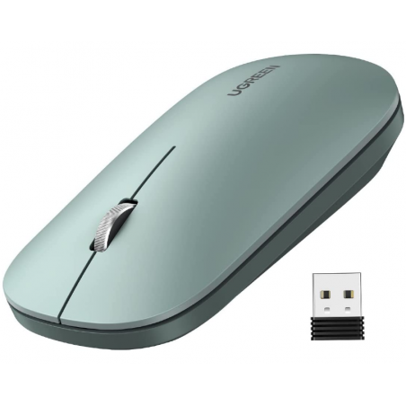 MOUSE Ugreen- MU001 PC sau NB- wireless 24GHz- optic- 3/1 butoane/scroll- 4000 dpi- verde 90374timbru verde 018 lei) - 695730389