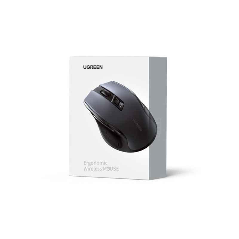MOUSE Ugreen- MU006 PC sau NB- wireless 24GHz- optic- 3/1 butoane/scroll- 4000 dpi- negru 90545 - 6957303895458timbru verde 018