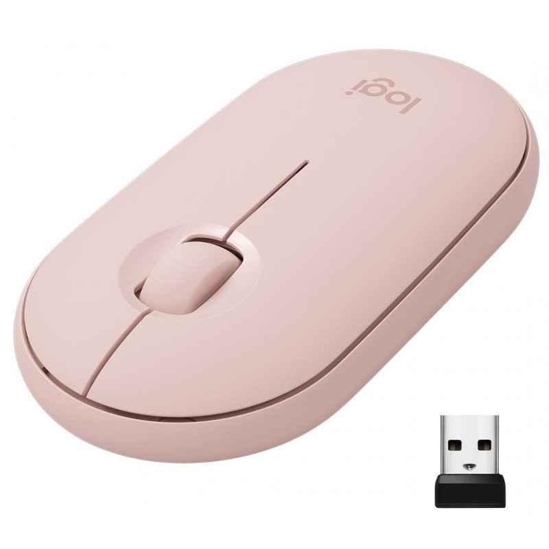 LOGITECH Pebble Mouse 2 M350s - TONAL ROSE - BT - N/A - EMEA-808 - DONGLELESS 910-007014timbru verde 018 lei)