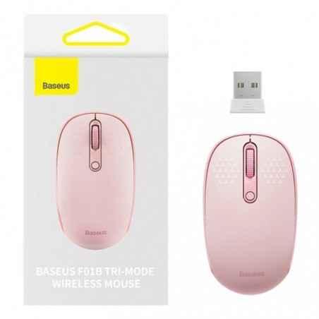 MOUSE Baseus PC sau NB wireless- 24GHz si Bluetooth- optic- 800/ 1200/1600 dpi-butoane/scroll 3/1- roz-B01055503413-00timbru ver