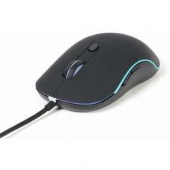 MOUSE GEMBIRD- PC sau NB- cu fir- USB- optic- 2400 dpi- butoane/scroll 6/1- scroll cu iluminare- negru- MUS-UL-02timbru verde 01