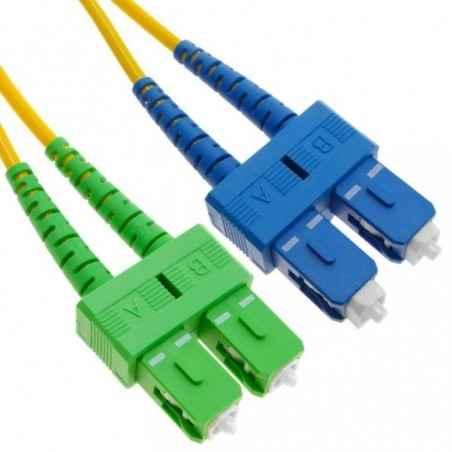 Patchcord FO SC/APC-SC/PC- SM OS2 9/125- manta LSZH 30mm- duplex 1m SC/APC-SC/PC-SM/DX-1timbru verde 008 lei)