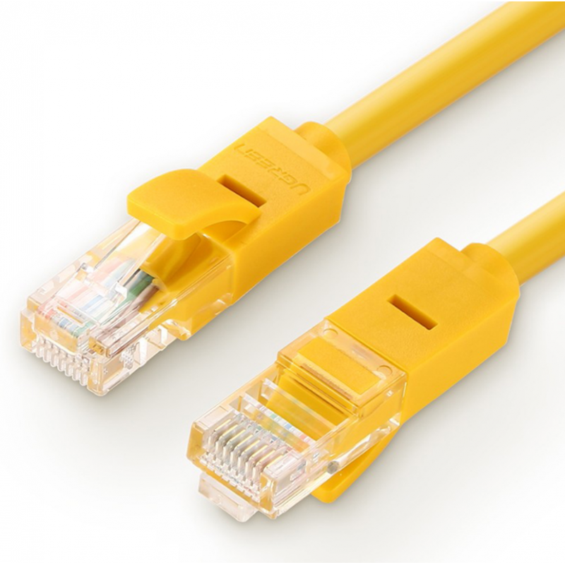 PATCH CORD UTP Ugreen Cat5e- NW103 fire din cupru- viteza maxima 100 Mbps- 3m- galben 11232timbru verde 008 lei) - 6957303882328