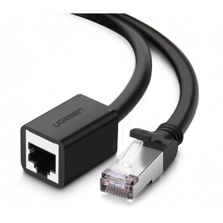 PATCH CORD F/UTP prelungitor Ugreen Cat6- NW112- fire din cupru- RJ-45T) la RJ-45M)- viteza maxima 1 Gbps- 1m- negru 11279timbru