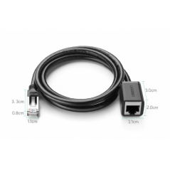 PATCH CORD F/UTP prelungitor Ugreen Cat6- NW112- fire din cupru- RJ-45T) la RJ-45M)- viteza maxima 1 Gbps- 1m- negru 11279timbru