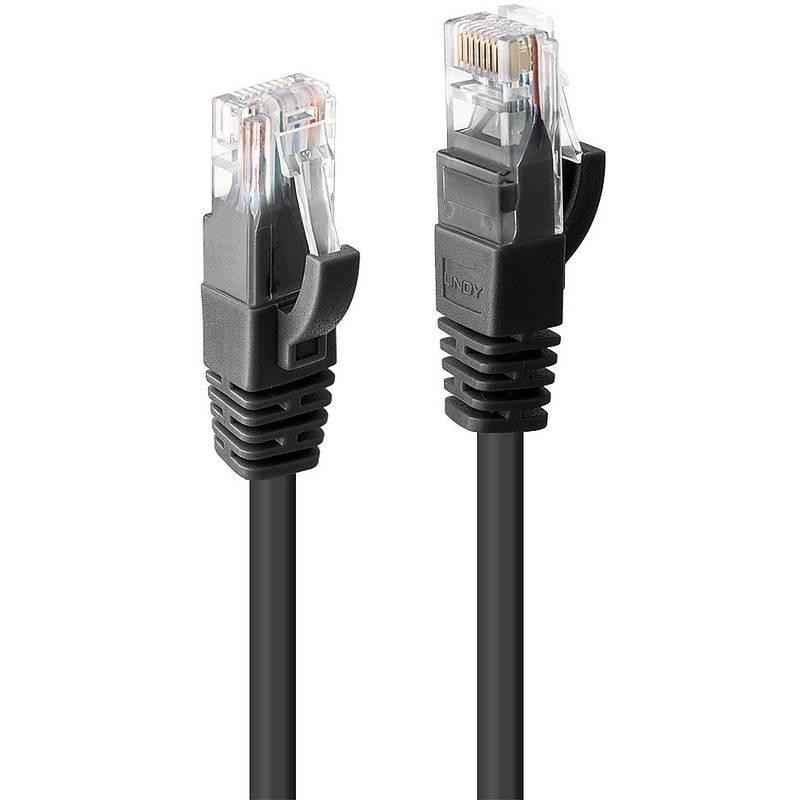 Cablu Lindy 2m Cat6 U/UTP- Black- LY-48078timbru verde 008 lei)