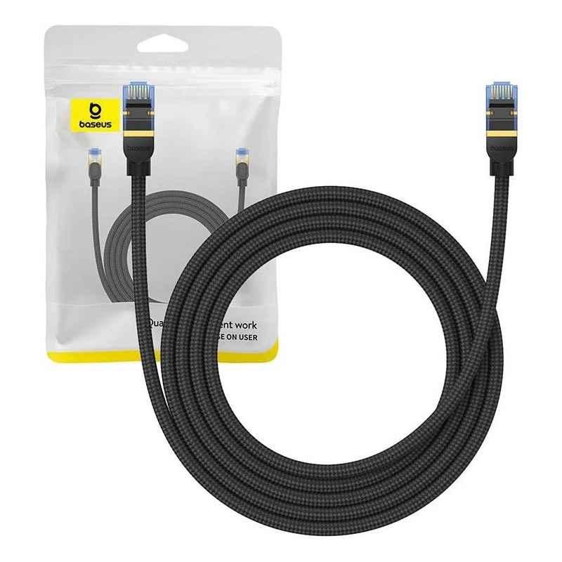 PATCH CORD UTP Baseus Cat7- fire din cupru- round cable- viteza maxima 10 Gbps- PVC- 2m- negru B0013320B111-03timbru verde 008 l