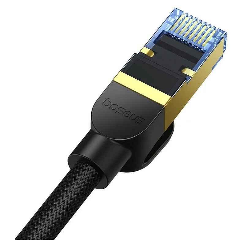 PATCH CORD UTP Baseus Cat7- fire din cupru- round cable- viteza maxima 10 Gbps- PVC- 8m- negru B0013320B111-06timbru verde 008 l