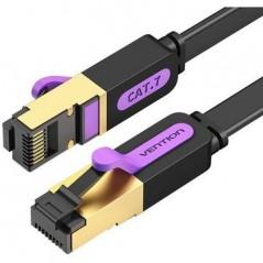 Patch Cord STP Vention- Cat 7- 1m- flat cable- conductor cupru- viteza max transfer 10 Gbps- invelis PVC- negru- ICABFtimbru ver