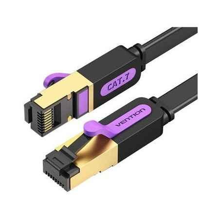 Patch Cord STP Vention- Cat 7- 1m- flat cable- conductor cupru- viteza max transfer 10 Gbps- invelis PVC- negru- ICABFtimbru ver