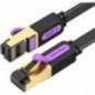 Patch Cord STP Vention- Cat 7- 2m- flat cable- conductor cupru- viteza max transfer 10 Gbps- invelis PVC- negru- ICABHtimbru ver