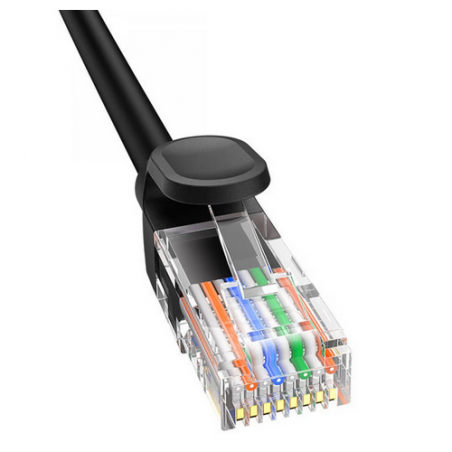 PATCH CORD UTP Baseus Cat5- fire din cupru- round cable- viteza maxima 1 Gbps- PVC- 5m- negru B00133206111-05timbru verde 008 le