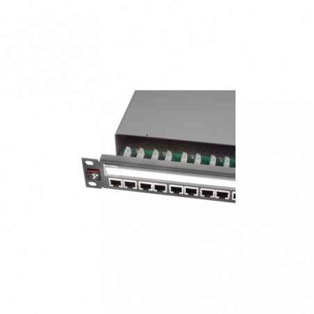 Patch panel 19- 1U- PowerCat 5e- 24xRJ45- ecranat- suport de cabluri integrat- Graphite - Molex PID-00030