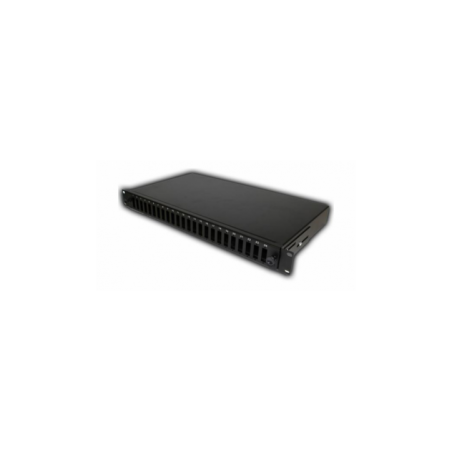 PATCH PANEL Emtex FO cu sina glisanta 24 porturi LC quad / SC duplex- 1U- caseta sudura 24- tub termo- accesorii prindere- neech