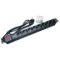 Bara alimentare aluminiu / PDU- 19 inch- 8 prize schuko switch- protectie la supratensiune- 16A- 3500W- 3x15- 2m - EMTEX PDU8PK