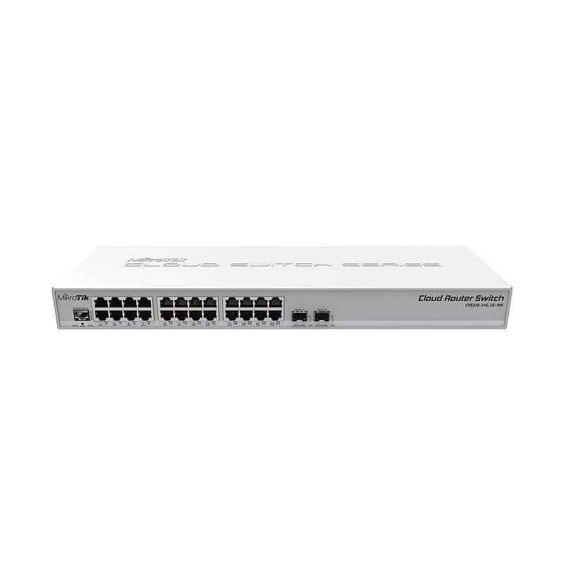 SWITCH MIKROTIK- CRS326-24G-2SRM- porturi Gigabit x 24- SFP x 2- managed- rackabil- carcasa metalica- CRS326-24G-2SRMtimbru verd