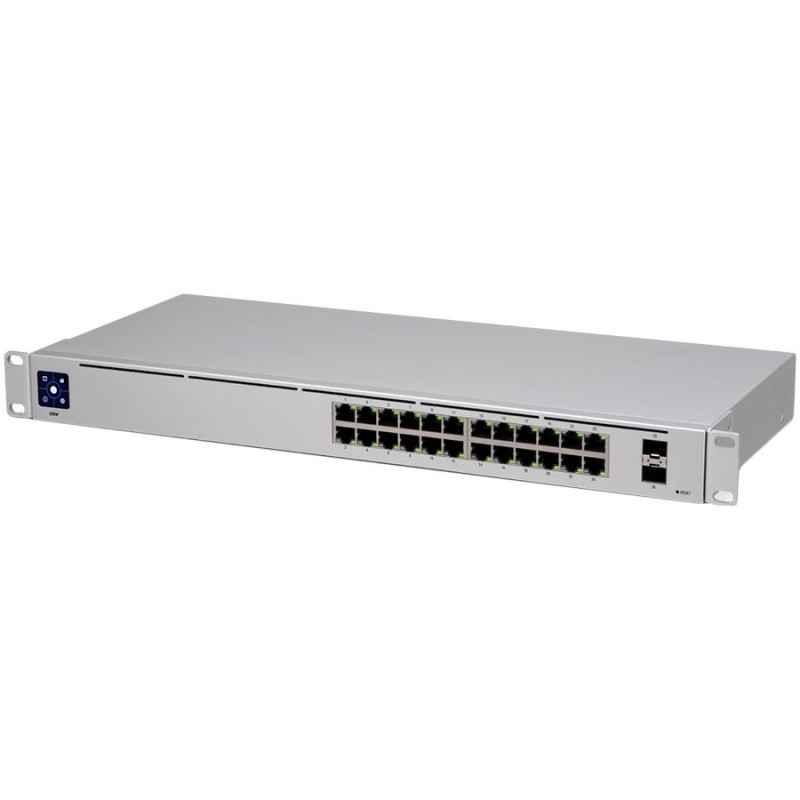 Ubiquiti UniFi Switch 24 is a fully managed Layer 2 switch with24) Gigabit Ethernet ports and2) Gigabit SFP ports for fiber conn