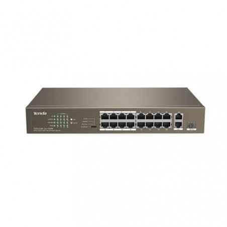 SWITCH PoE Tenda fara management 18 porturi16 x FE PoE- 2 x SFP) IEEE 8023at/af- carcasa metalica- rackabil TEF1118P-16-150Wtimb