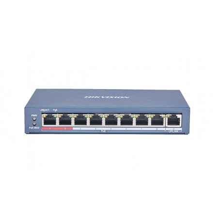 SWITCH PoE HIKVISION- port 10/100 x 8- unmanaged- nerackabil- carcasa metalica- DS-3E0109P-E(C)timbru verde 2 lei)