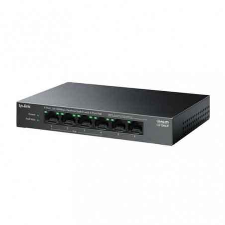 SWITCH TP-LINK 6 porturi 10/100 Mbps- 4-Port PoE carcasa metalica LS106LPtimbru verde 2 lei)