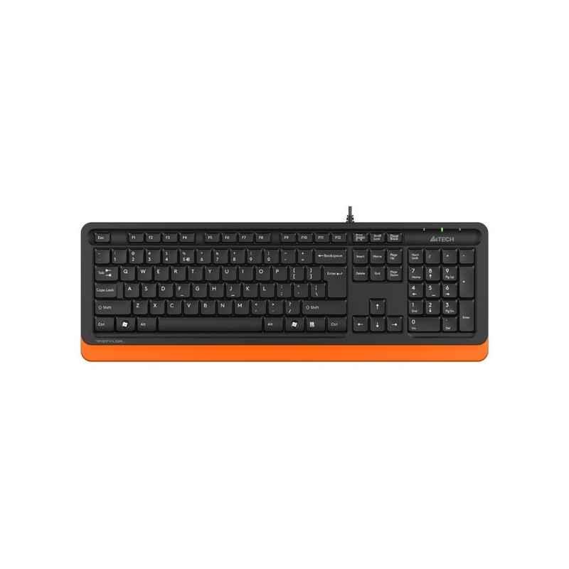 TASTATURA A4TECH- Fstyler USB- cu fir- 104 taste format standard- USB- negru , portocaliu- FK10 Orangetimbru verde 08 lei)