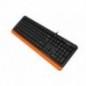 TASTATURA A4TECH- Fstyler USB- cu fir- 104 taste format standard- USB- negru , portocaliu- FK10 Orangetimbru verde 08 lei)