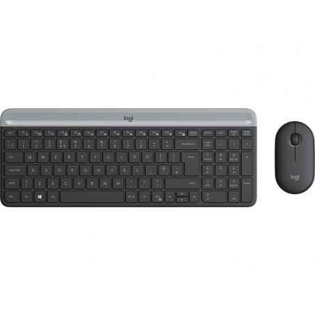 LOGITECH Logitech Slim Wireless Keyboard and Mouse Combo MK470 - GRAPHITEtimbru verde 08 lei)